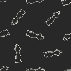 Doodle Chess seamless pattern background