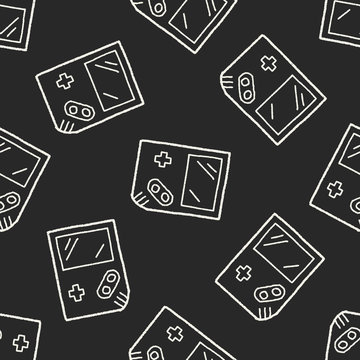 Doodle Consoles seamless pattern background