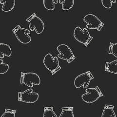 Doodle kitchen Gloves  seamless pattern background
