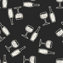 Doodle Wine seamless pattern background - 80052238