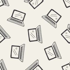 Doodle Notebook computers seamless pattern background