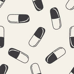 Doodle Medicine seamless pattern background