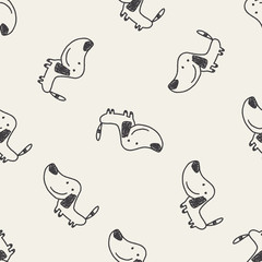Doodle Dog seamless pattern background