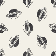 Doodle Planet seamless pattern background