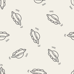 Doodle Ufo seamless pattern background