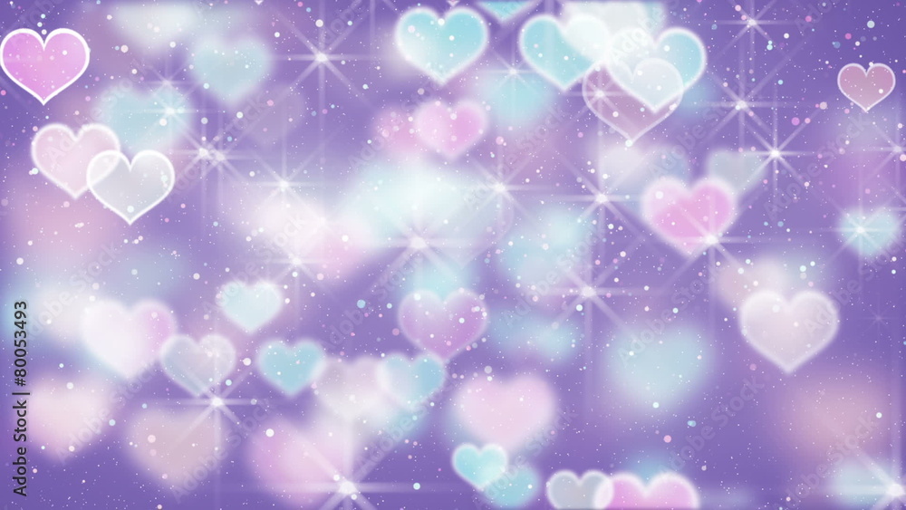 Aufkleber elegant color hearts bokeh lights loopable background
