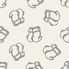 Doodle Boxing seamless pattern background