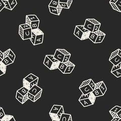 Doodle Building Blocks seamless pattern background