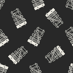 Doodle Xylophone seamless pattern background