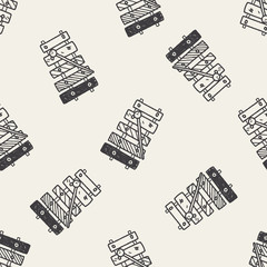 Doodle Xylophone seamless pattern background