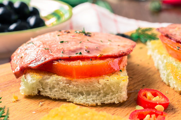 Toast with ham
