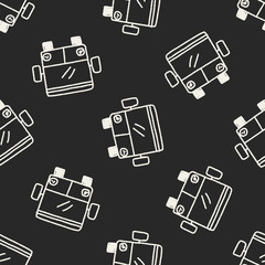 Doodle Bus seamless pattern background