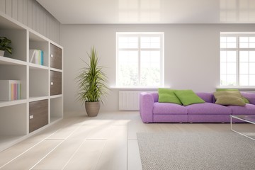 white 3d interior design