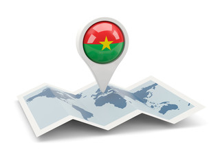 Round pin with flag of burkina faso