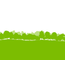 Forest trees silhouettes landscape illustration background ecolo
