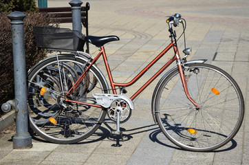 Fototapeta na wymiar Bicycle in the parking lot