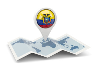 Round pin with flag of ecuador