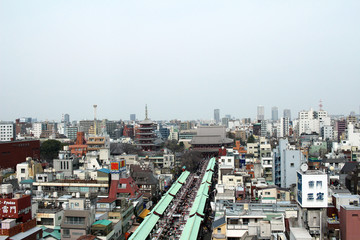 Obraz premium Nakamise of you looked down from above Asakusa