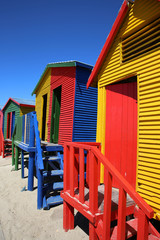 St. James Beach Strandhütten. Kapstadt