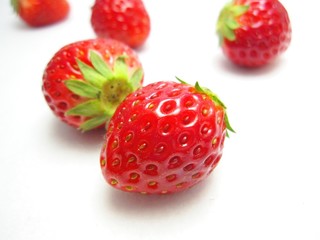 White background of strawberry