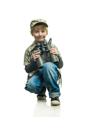 Boy with a binoculars