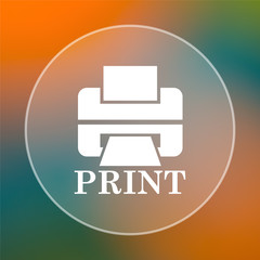 Printer with word PRINT icon