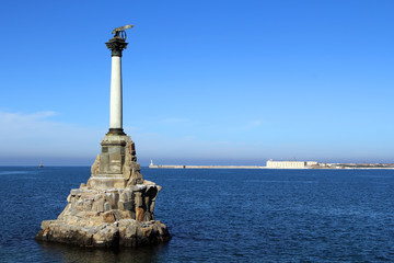 Monument to scuttled ships. Symbol of Sevastopol.Crimea, Russia