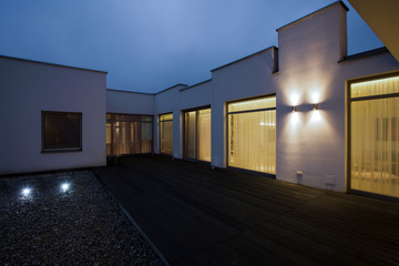 Detached house at night