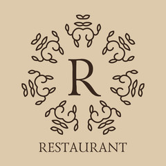 Luxury,simple  and elegant monochrome  monogram design template