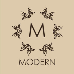 Luxury,simple  and elegant monochrome  monogram design template