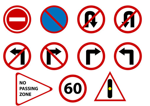 vector traffic signs isolated