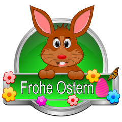 Osterhase wünscht Frohe Ostern Button