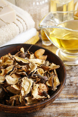 Bowl of potpourri - mixture of dried, naturally fragrant plants.