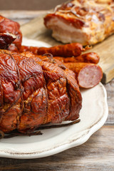 Smoked ham and sausage