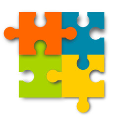 Obraz premium puzzle elemente bunt business