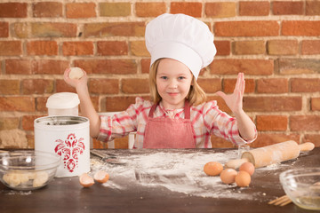 Happy little chef in the kitchen 