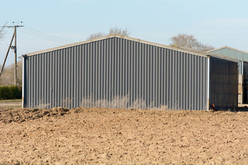 Prefabricated barn on farm