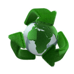 リサイクルマークと地球