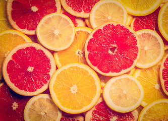 Obraz na płótnie Canvas Colorful citrus fruit slices