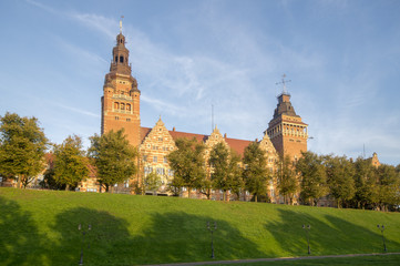 Wały Chrobrego jesienią ,Szczecin