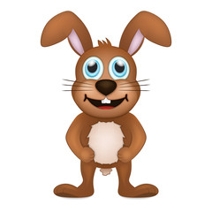 standing and smiling brown rabbit