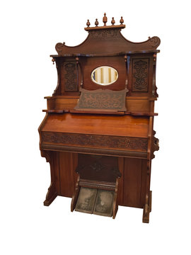 19th Century harpsichord, a small organ musical instrument isola