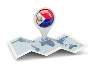 Naklejka premium Round pin with flag of sint maarten