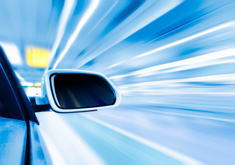 ar on the road whit motion blur background