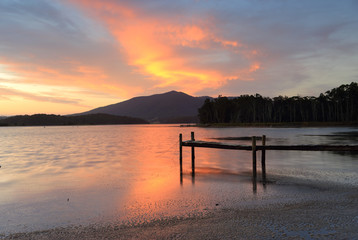 Amazing sunset over Mt Gulaga Australia