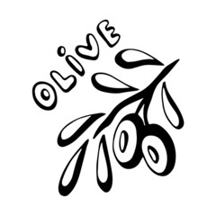 Hand drawn olive vegetable. Eco food doodle object. Vector illustration