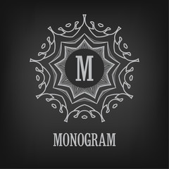 Luxury,simple  and elegant monochrome  monogram design template