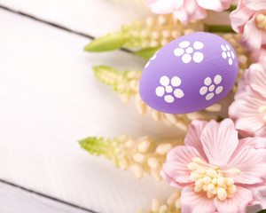 Easter Eggs with Spring Flowers