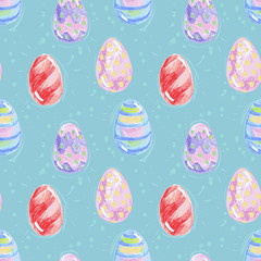 Seamless pattern with easter eggs