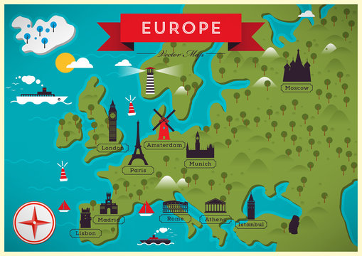 Map of Europe Vector Illustration